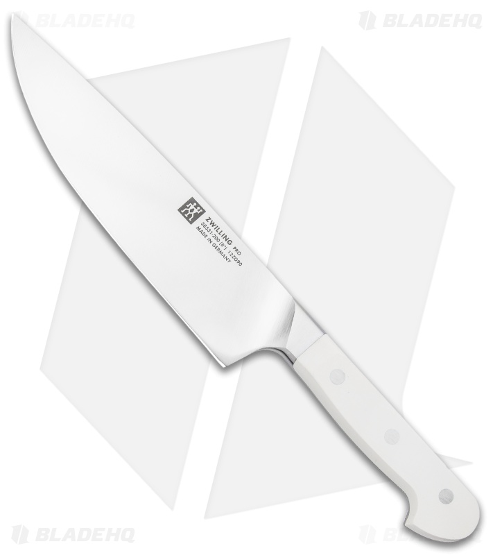 Zwilling Pro Le Blanc 8" Chef's Kitchen Knife White Three Pin