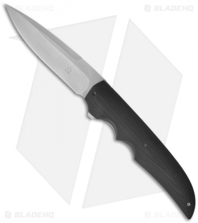 Jason Clark Custom Drop Point Framelock Flipper Black G10 Knife (3.75" Matte)