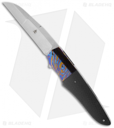 Jason Clark Custom Wharncliffe Folding Knife Moku-Ti/C-Tek (3.625" Plain)