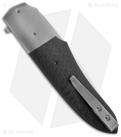 Jason Clark Custom Hybrid Drop Point Flipper Carbon Fiber Knife (3.625" Matte)