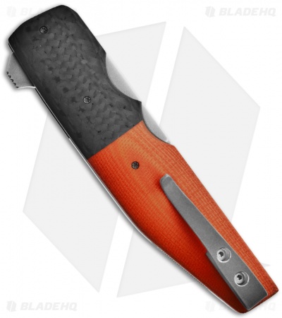 Jason Clark Custom Drop Point Liner Lock Carbon Fiber/G10 Knife (3.5" Plain)