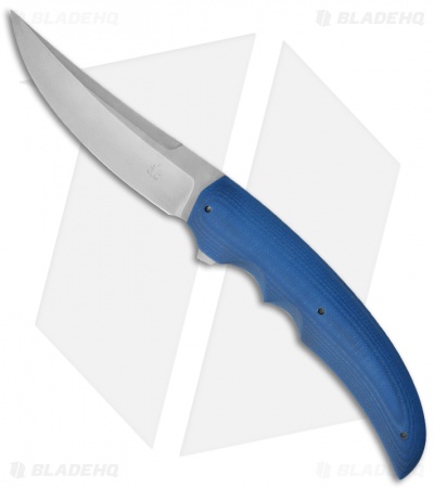 Jason Clark Custom Upswept Framelock Flipper Blue G10 Knife (3.75" Matte)