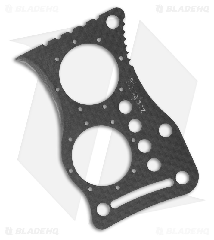 Crawford Custom Carbon Fiber Credit Card Karambit Knife (1.6" Plain) Black