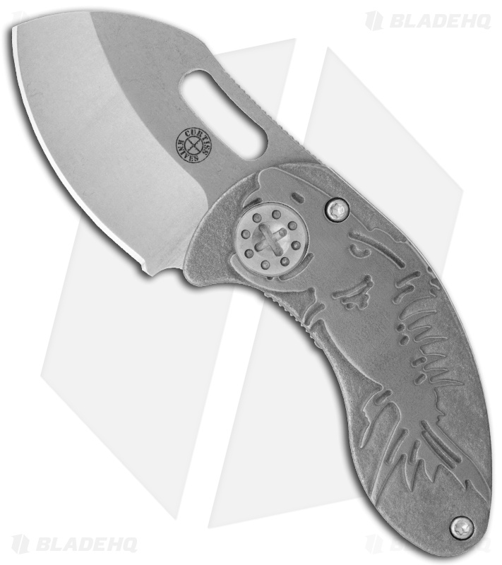 Curtiss Custom Knives Nano Folder Fish Titanium Knife (1.8" Plain)