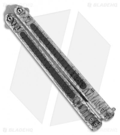 Sam Eddleman Tanto Balisong Butterfly Knife w/ Carbon Fiber Inlays (5.5" Plain)