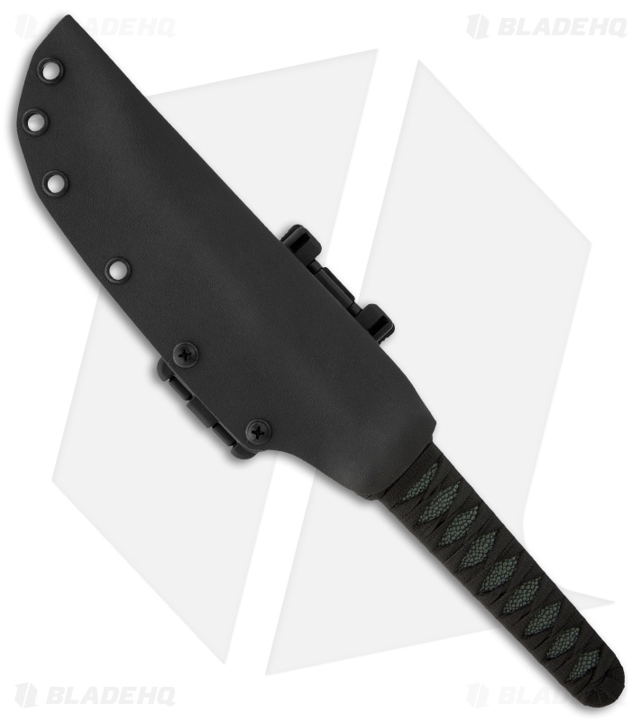Eddleman Knives Combat Tanto Knife Green Rayskin Fixed Blade (7" Black)