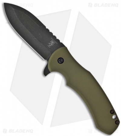 Sam Eddleman ESP Flipper Liner Lock Knife OD Green G-10 (3" Acid Wash)