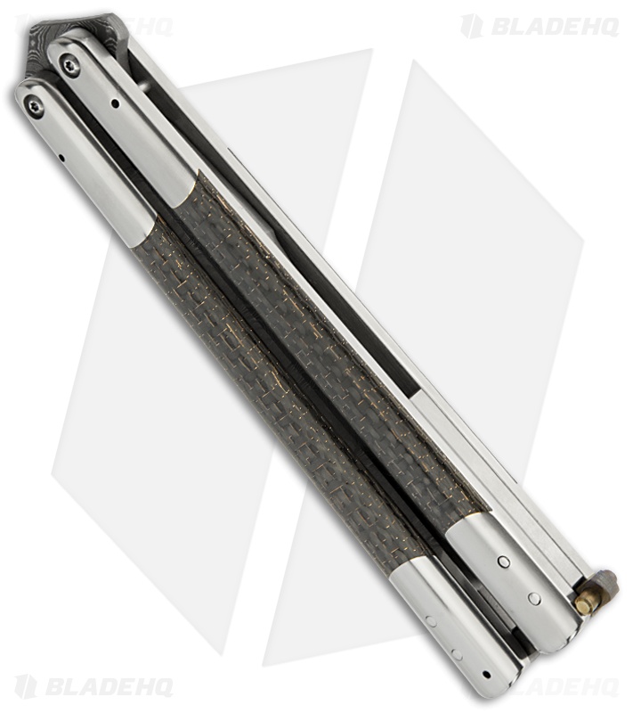 Chuck Gedraitis Knives Balisong #111 Titanium LSCF Knife (4.25" Damascus)