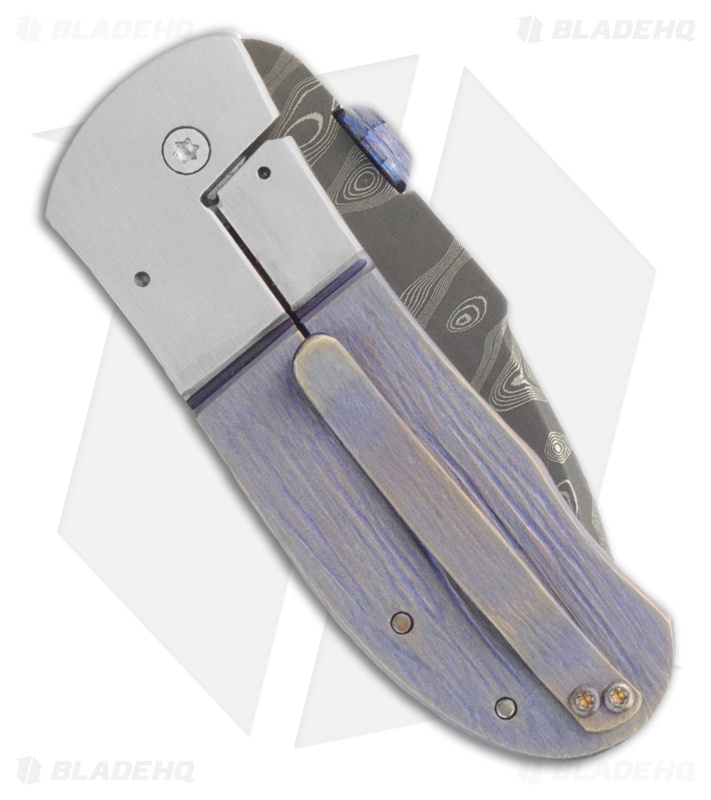 Chuck Gedraitis Small Snubnose Knife Titanium Folder (2.125" Damascus)