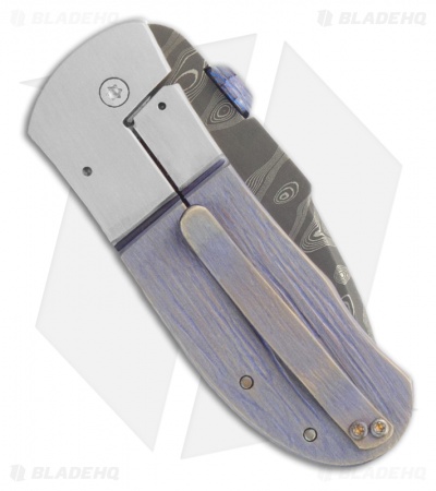 Chuck Gedraitis Small Snubnose Knife Titanium Folder (2.125" Damascus)