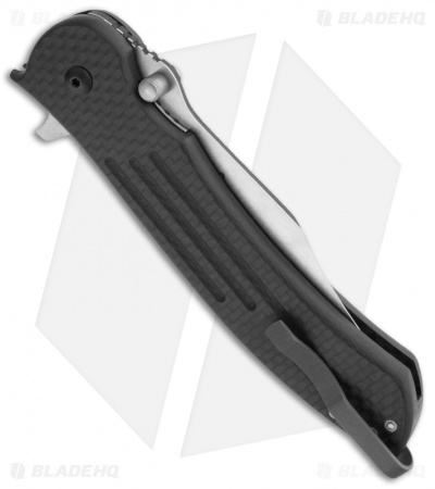 John Kubasek Carbon Fiber Clip Point Flipper Knife (4" CF/D2)