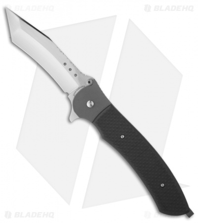 John Kubasek Modified Fighting Tanto Recurve Flipper Knife (4" Hand Satin)