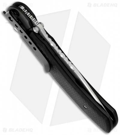 John Kubasek Modified Fighting Tanto Recurve Carbon Fiber Flipper Knife (Satin)