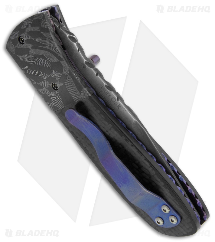 Burr Oak Knives Scout Knife Damascus/Carbon Fiber (3.5" San Mai)