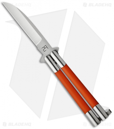 29 Knives Chris Olofson Custom 4" Wharncliffe Bali Orange G10 Butterfly Knife