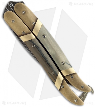 Corrie Schoeman Balisong Butterfly Knife Bronze & Mammoth Ivory (Damascus)