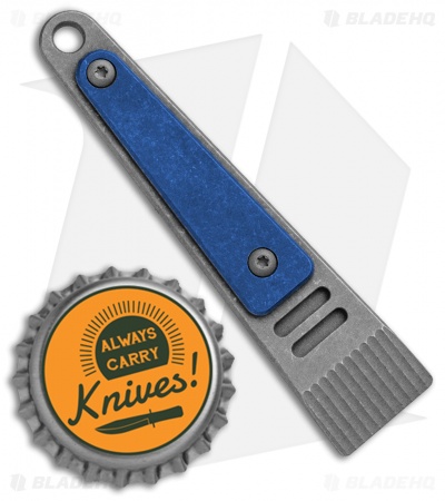 Serge Panchenko Custom Titanium Keychain Prybar Blue Anodized 