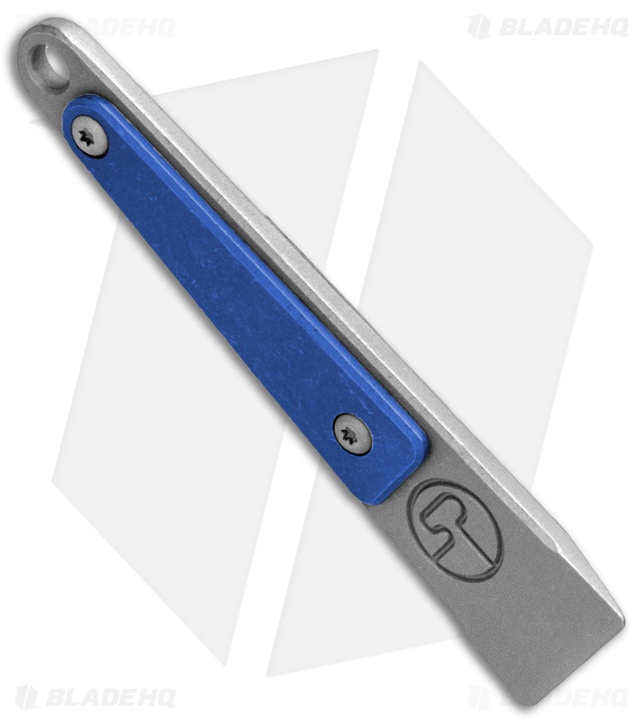 Serge Panchenko Custom Titanium Keychain Prybar Blue Anodized 