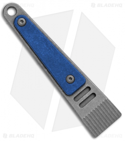 Serge Panchenko Custom Titanium Keychain Prybar Blue Anodized 