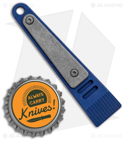 Serge Panchenko Custom Titanium Keychain Prybar Stonewash/Blue