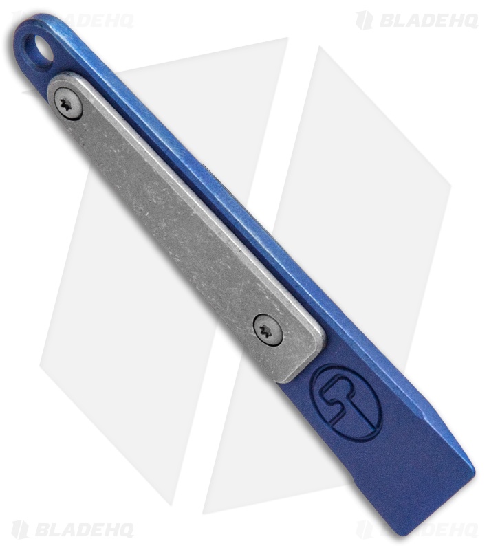 Serge Panchenko Custom Titanium Keychain Prybar Stonewash/Blue