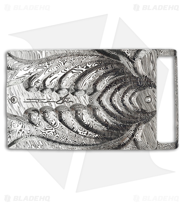 Brian Tighe Custom Rib Cage Damasteel Belt Buckle