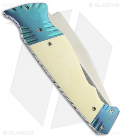 Rainy Vallotton Custom Triad Automatic Knife Ivory (3.6" Satin)