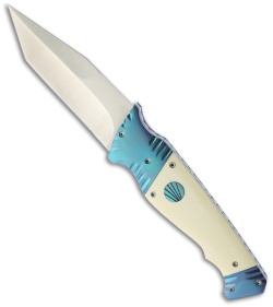 Rainy Vallotton Custom Triad Automatic Knife Ivory (3.6" Satin)