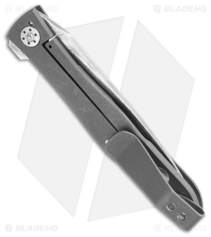 Brad Zinker Wharncliffe Knife Titanium Framelock Flipper (3.5" Damascus)