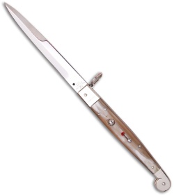 AGA Campolin 12" Sicilian Picklock Automatic Knife Honey Horn (5.5" Satin Bayo)