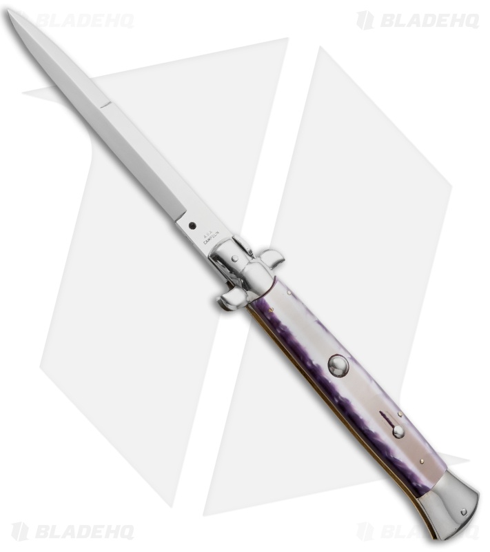 AGA Campolin 15" Automatic Italian Stiletto Purple Acrylic (7" Satin Bayo)