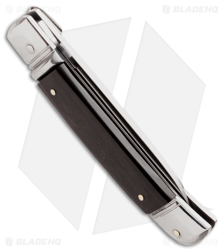 AKC Classic 8" Lever Lock  Automatic Italian Knife Dark Horn (3.2" Polish Flat)