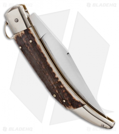 AGA Campolin Catalana Ring Pull Automatic Knife Stag Horn (4.5" Satin)