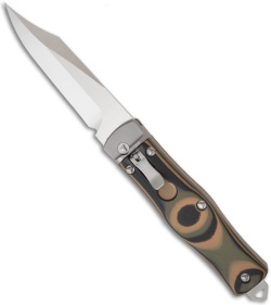 Microtech OSS Cobra Bowie Knife Auto Lever Lock Camo G10 (3.75" Satin) 137-4CM