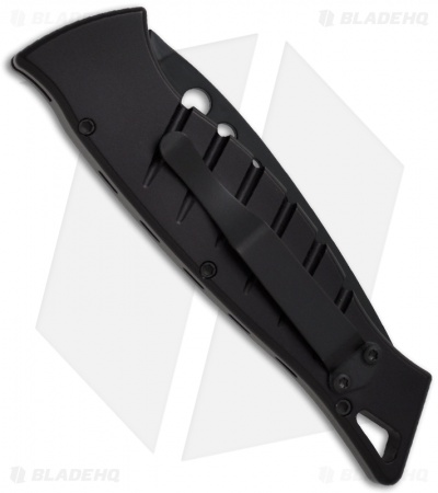 Piranha Amazon Tactical Black Automatic Knife (3.45" Black Serr)