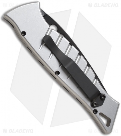 Piranha Amazon Silver Automatic Knife (3.5" Black Plain)