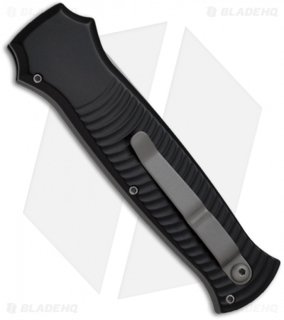 Piranha Bodyguard Automatic Knife Black (3.3" Stonewash)