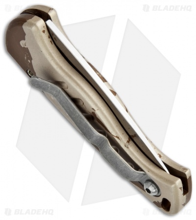 Piranha Fingerling Desert Camo Automatic Knife (2.5" Mirror Serr)