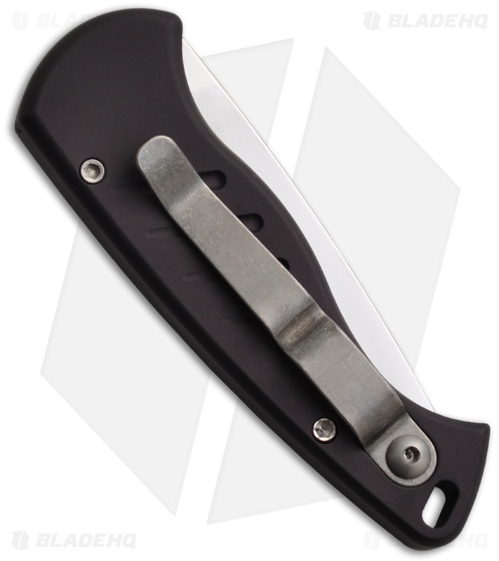 Piranha Fingerling Black Automatic Knife (2.5" Mirror Serr)