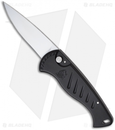 Piranha Fingerling Black Automatic Knife (2.5" Mirror Plain)