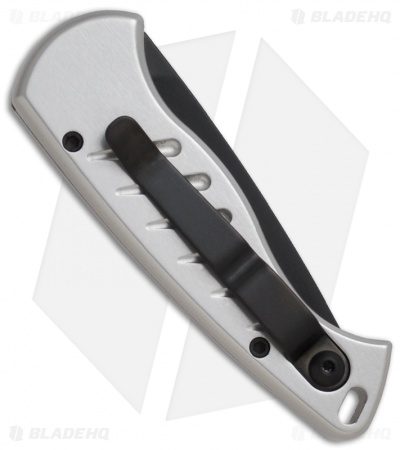 Piranha Fingerling Silver Tactical Automatic Knife (2.5" Black)
