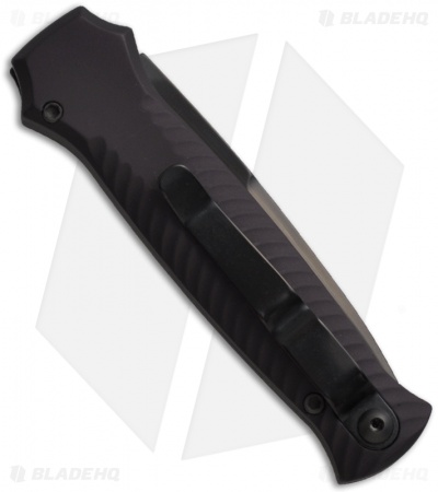 Piranha Mini-Guard Black Tactical Automatic Knife (2.9" Black Serr)