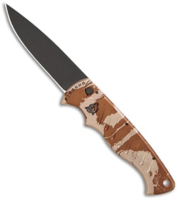 Piranha Automatic Pocket Knife Desert Camo (3.2" Black Plain)