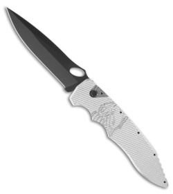 Piranha Predator Automatic Knife Silver Tactical (4.1" Black)