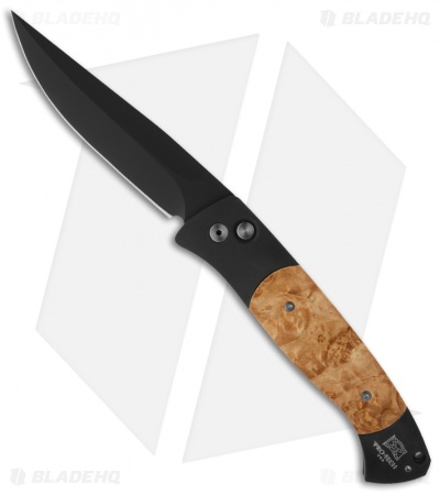 Pro-Tech Brend 1 Large Automatic Knife Maple Burl (4.6" Black) 1107