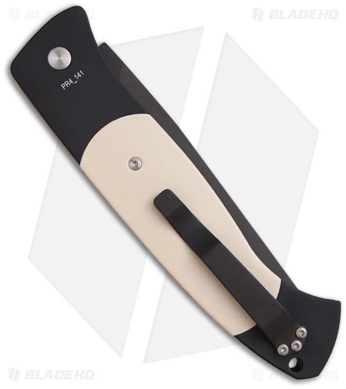 Pro-Tech Brend 1 Large Tuxedo Automatic Knife Ivory Micarta (4.6" Black) 1152