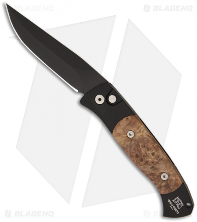 Pro-Tech Brend 2 Small Automatic Knife Maple Burl (2.9" Black) 1207