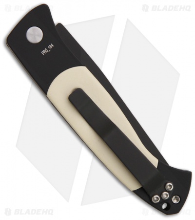 Pro-Tech Brend 2 Small Tuxedo Automatic Knife Ivory Micarta (2.9" Black)
