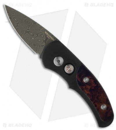 Pro-Tech Custom J4 Runt Automatic Desert Ironwood (1.94" Damascus) 4450-DIW