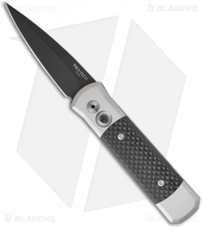 Pro-Tech Steel Custom Godson Knife w/ Carbon Fiber (3.15" Black Plain) 749 BT